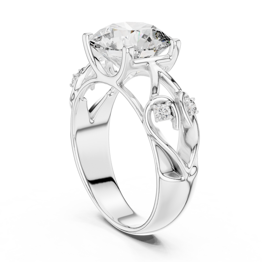 Funkelnder runder Halo-Ring – Eleganter Diamant-Verlobungsring