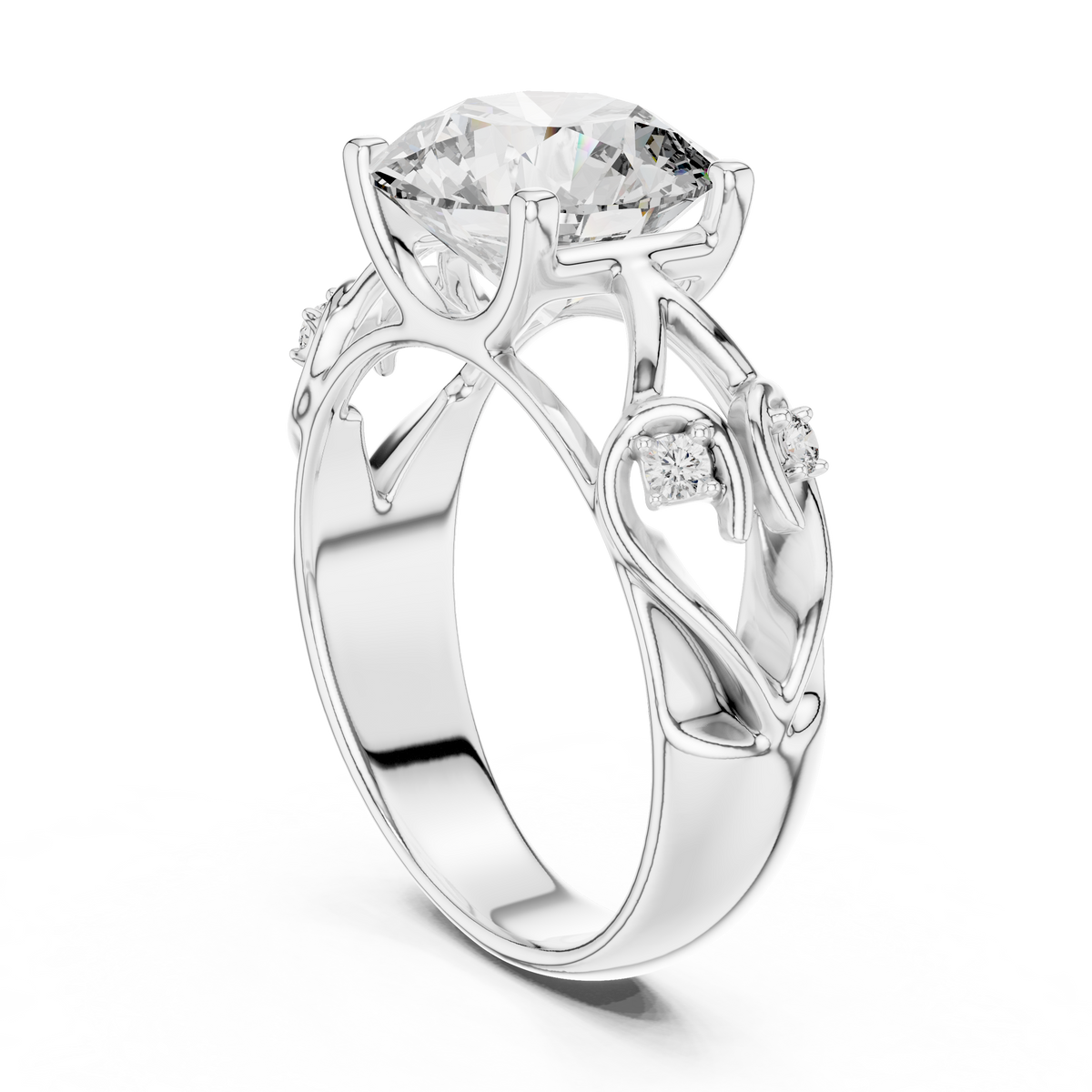 Funkelnder runder Halo-Ring – Eleganter Diamant-Verlobungsring
