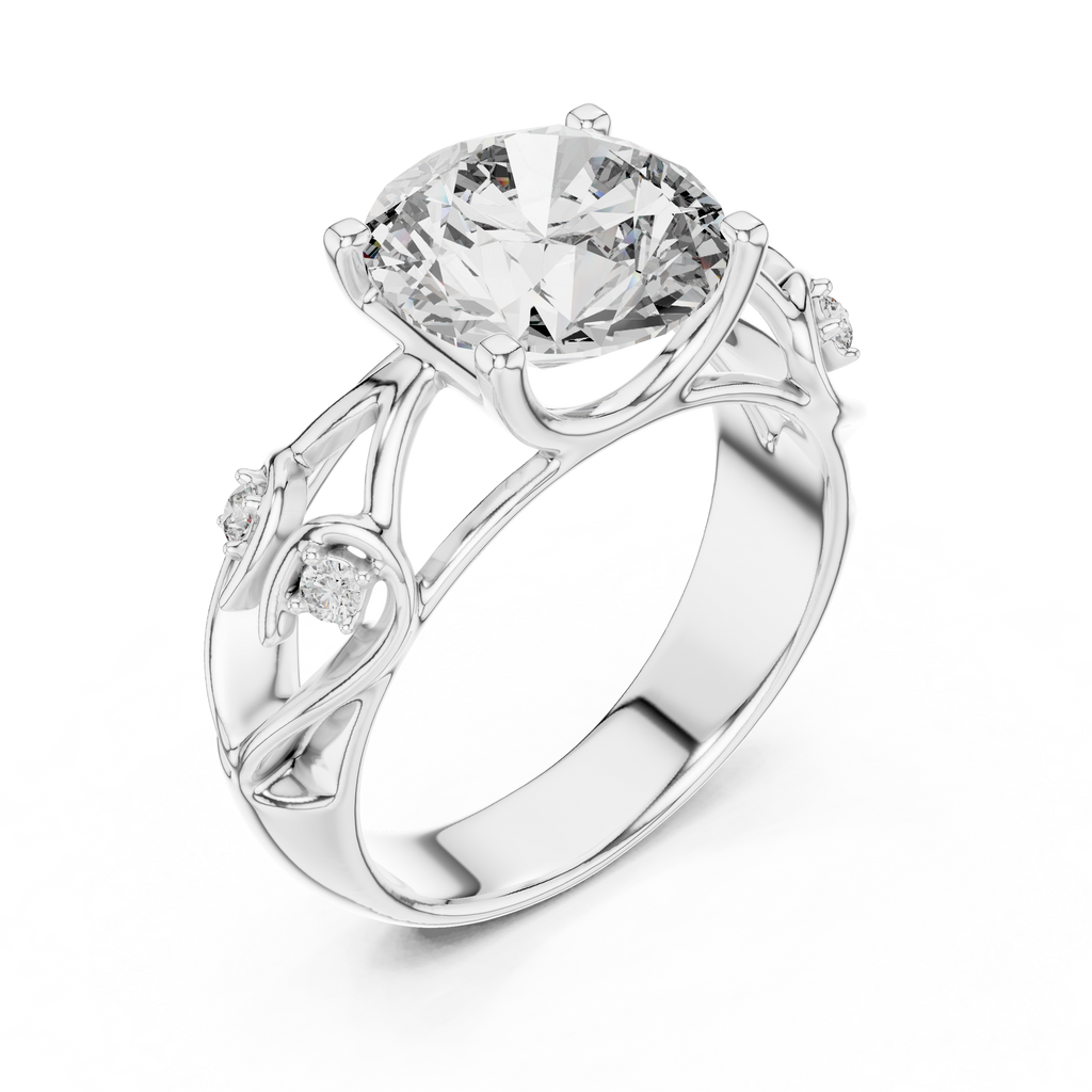 Funkelnder runder Halo-Ring – Eleganter Diamant-Verlobungsring