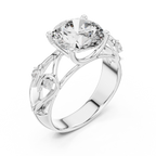 Funkelnder runder Halo-Ring – Eleganter Diamant-Verlobungsring