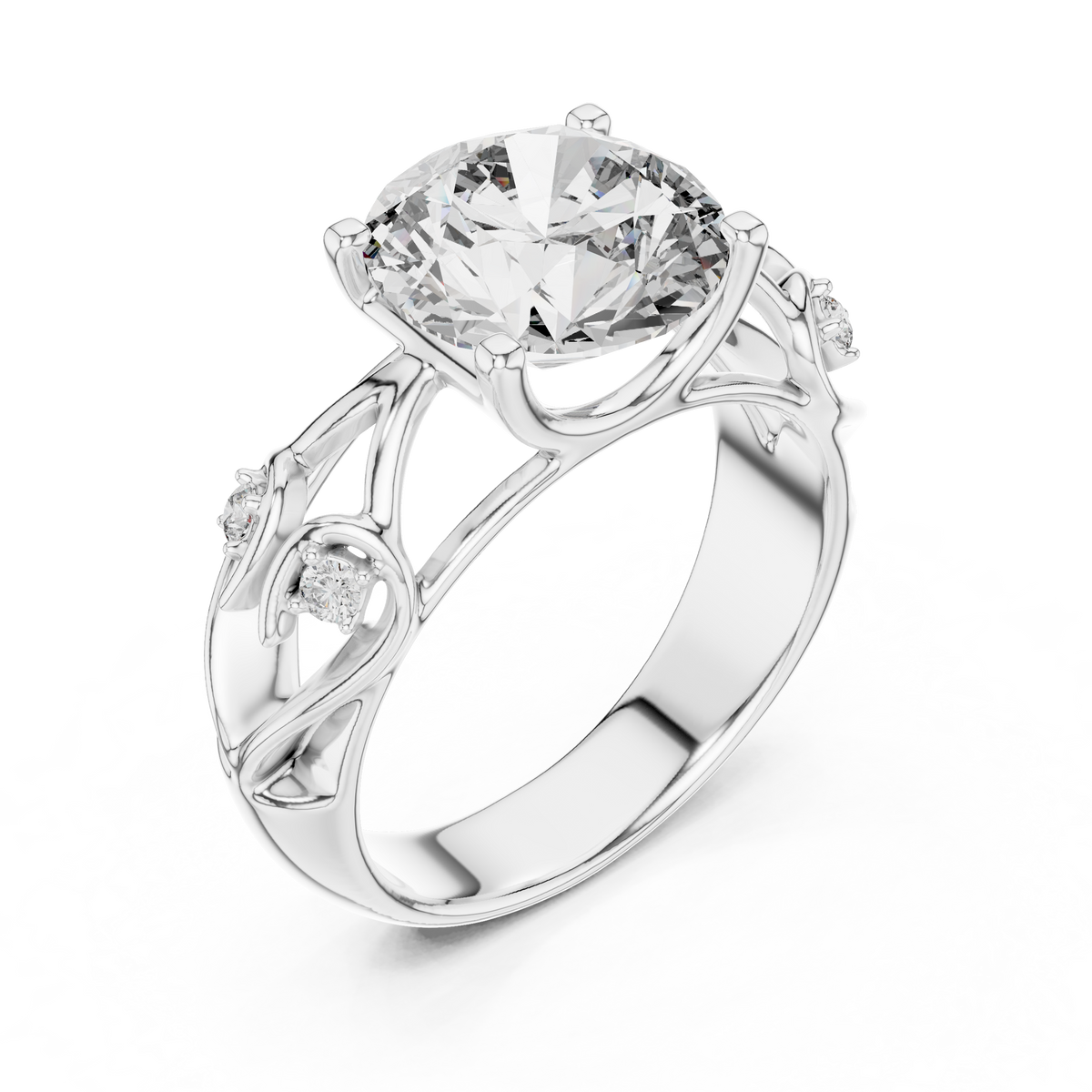 Funkelnder runder Halo-Ring – Eleganter Diamant-Verlobungsring