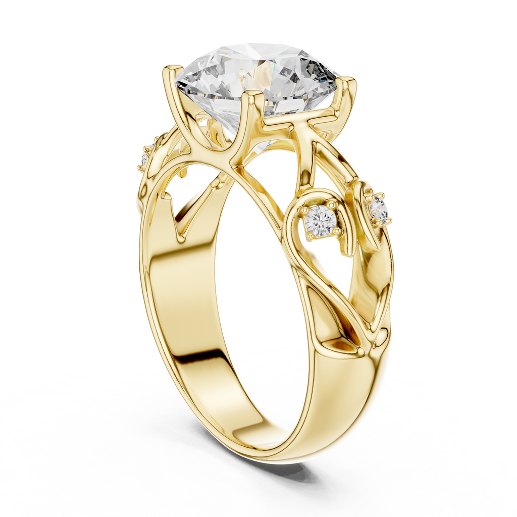 Funkelnder runder Halo-Ring – Eleganter Diamant-Verlobungsring