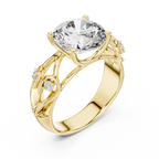 Funkelnder runder Halo-Ring – Eleganter Diamant-Verlobungsring