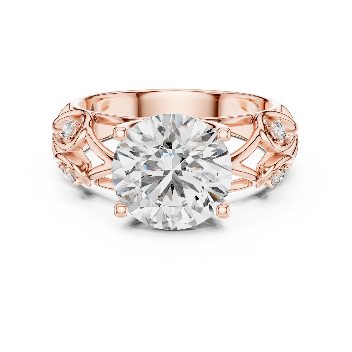 Funkelnder runder Halo-Ring – Eleganter Diamant-Verlobungsring