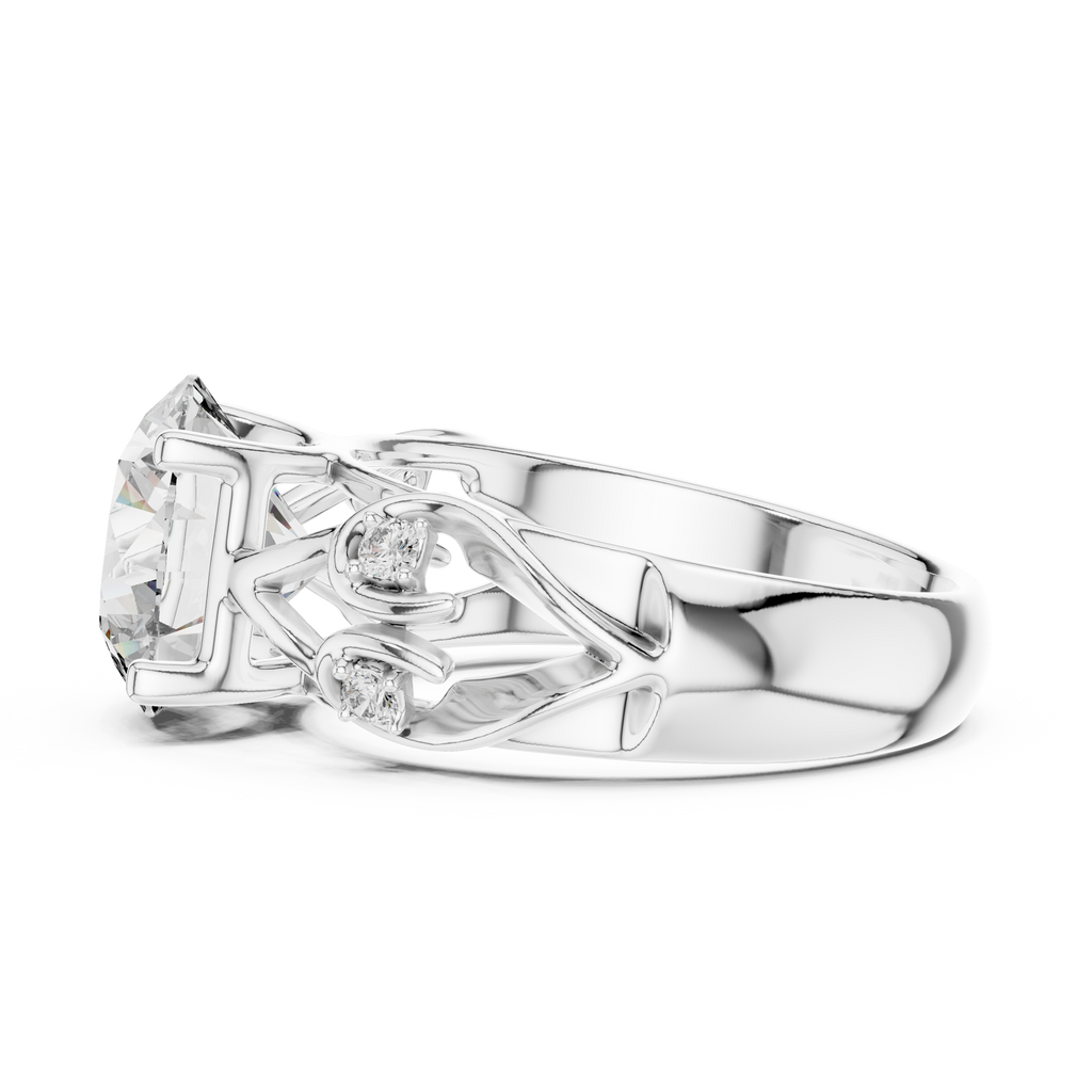 Funkelnder runder Halo-Ring – Eleganter Diamant-Verlobungsring
