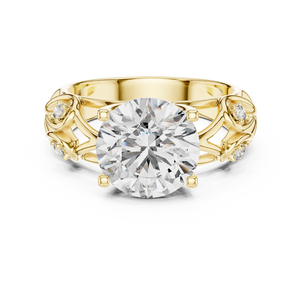 Funkelnder runder Halo-Ring – Eleganter Diamant-Verlobungsring