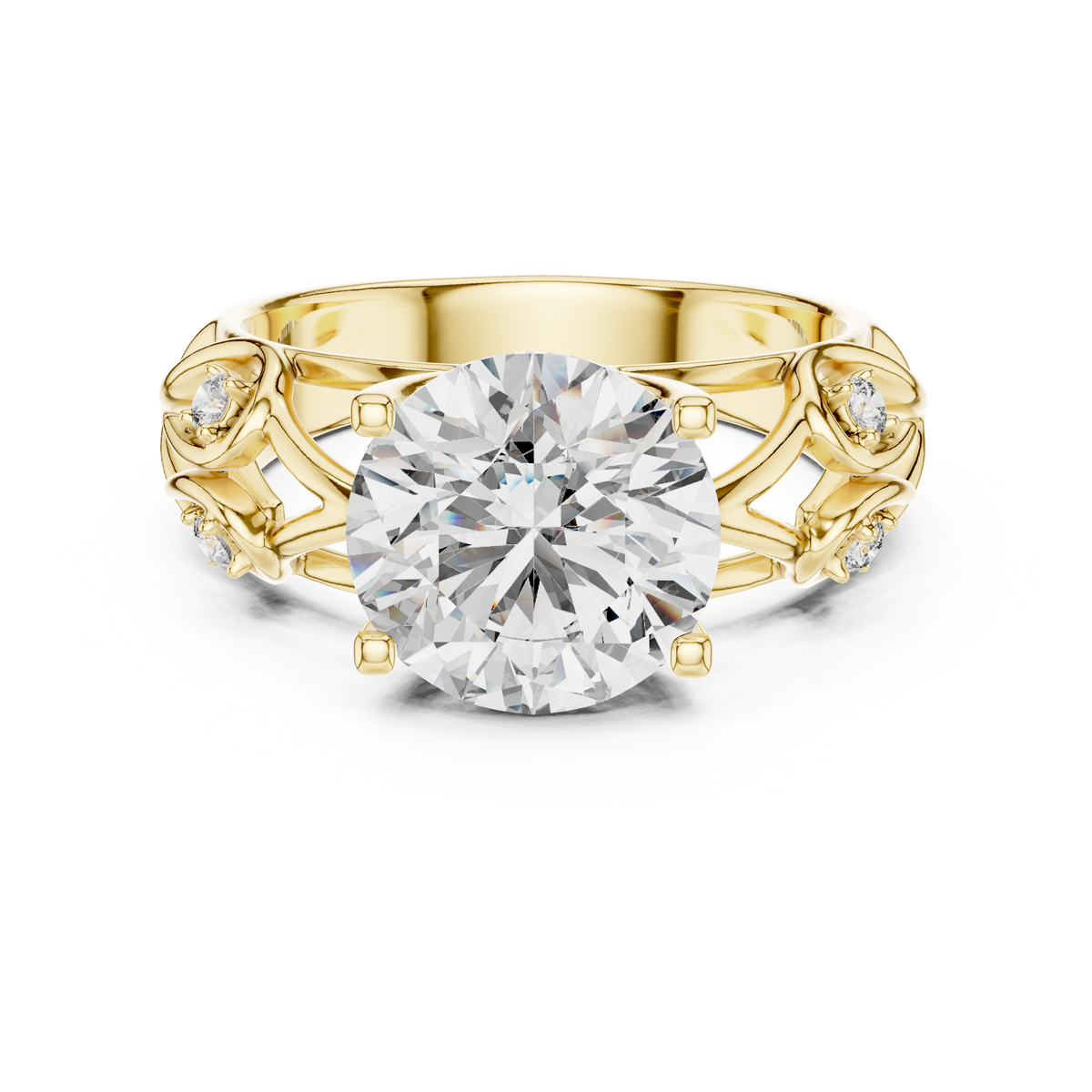 Funkelnder runder Halo-Ring – Eleganter Diamant-Verlobungsring