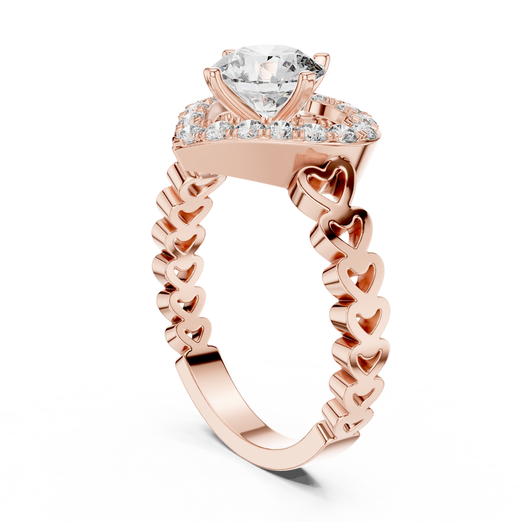 Coralisse Heart Halo Lab Grown Diamond Ring