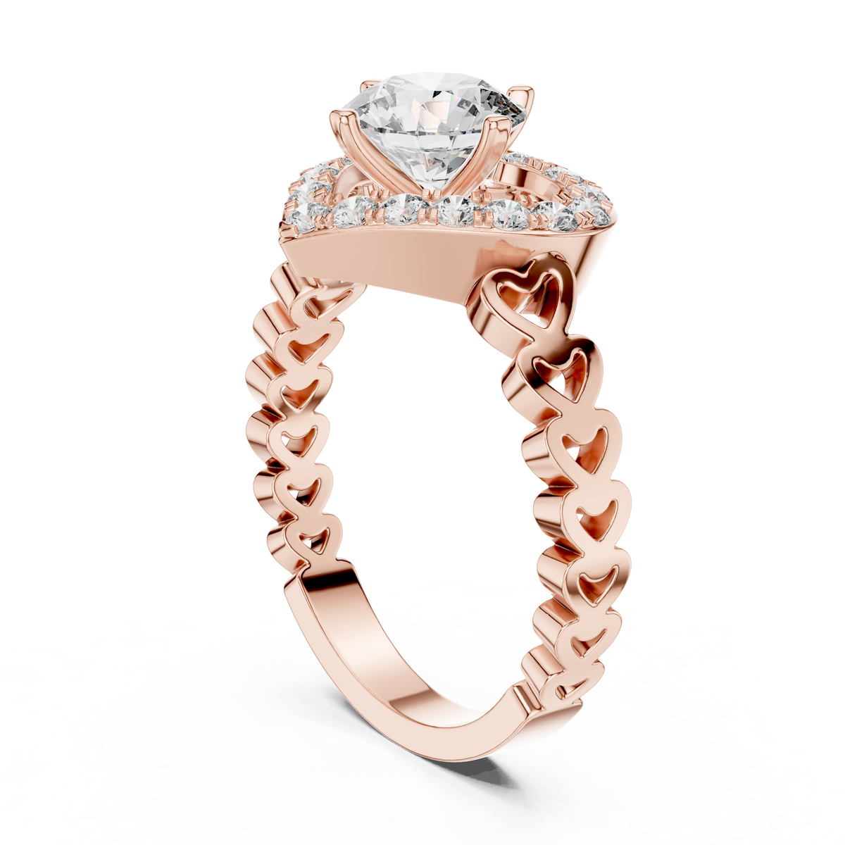 Coralisse Heart Halo Lab Grown Diamond Ring