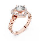 Coralisse Heart Halo Lab Grown Diamond Ring