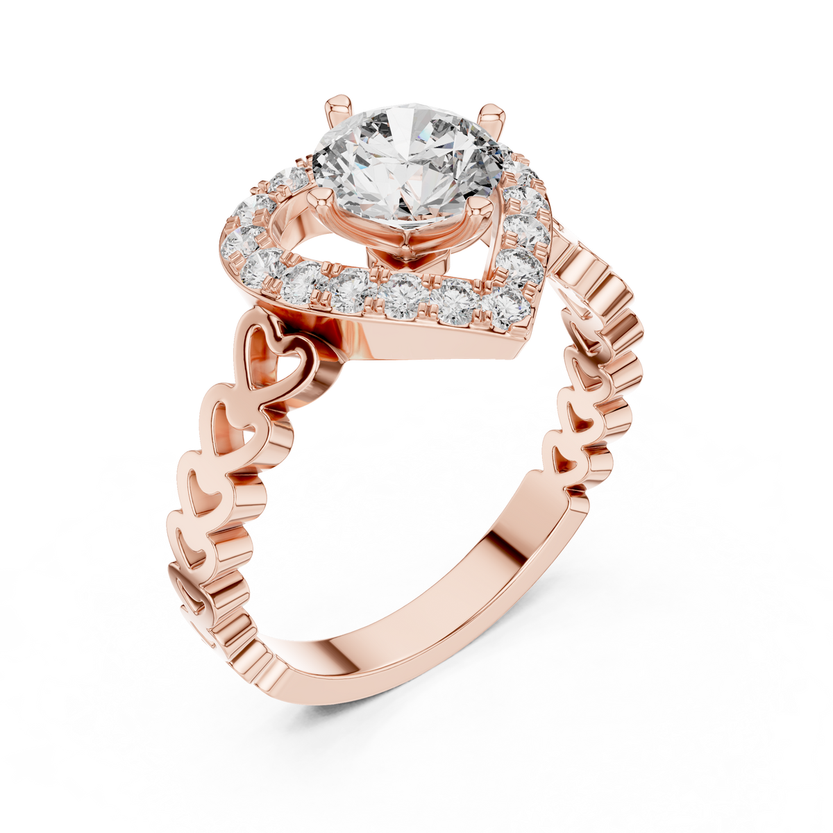 Coralisse Heart Halo Lab Grown Diamond Ring
