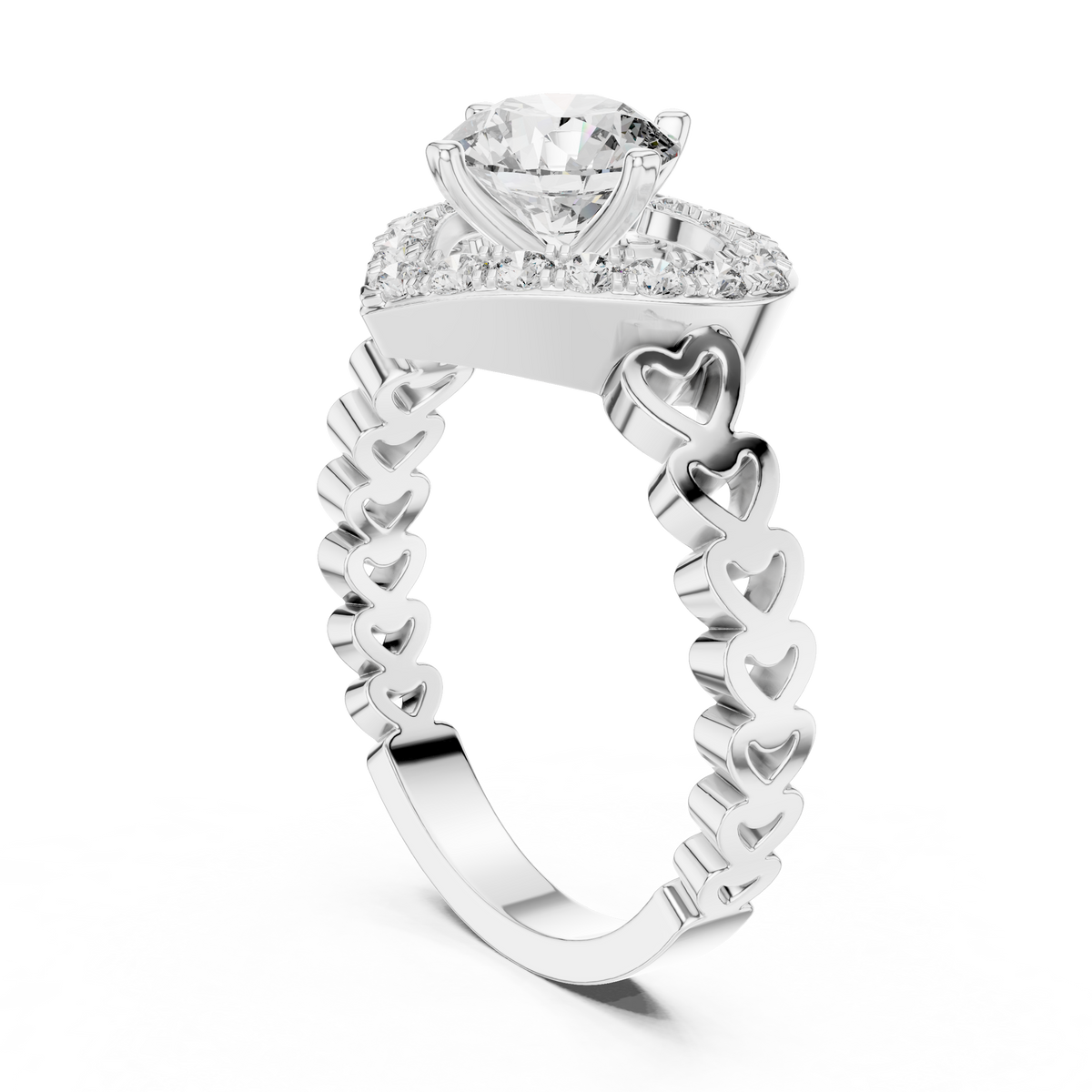 Coralisse Heart Halo Lab Grown Diamond Ring