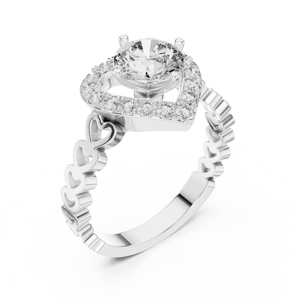Coralisse Heart Halo Lab Grown Diamond Ring
