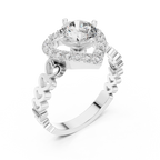 Coralisse Heart Halo Lab Grown Diamond Ring