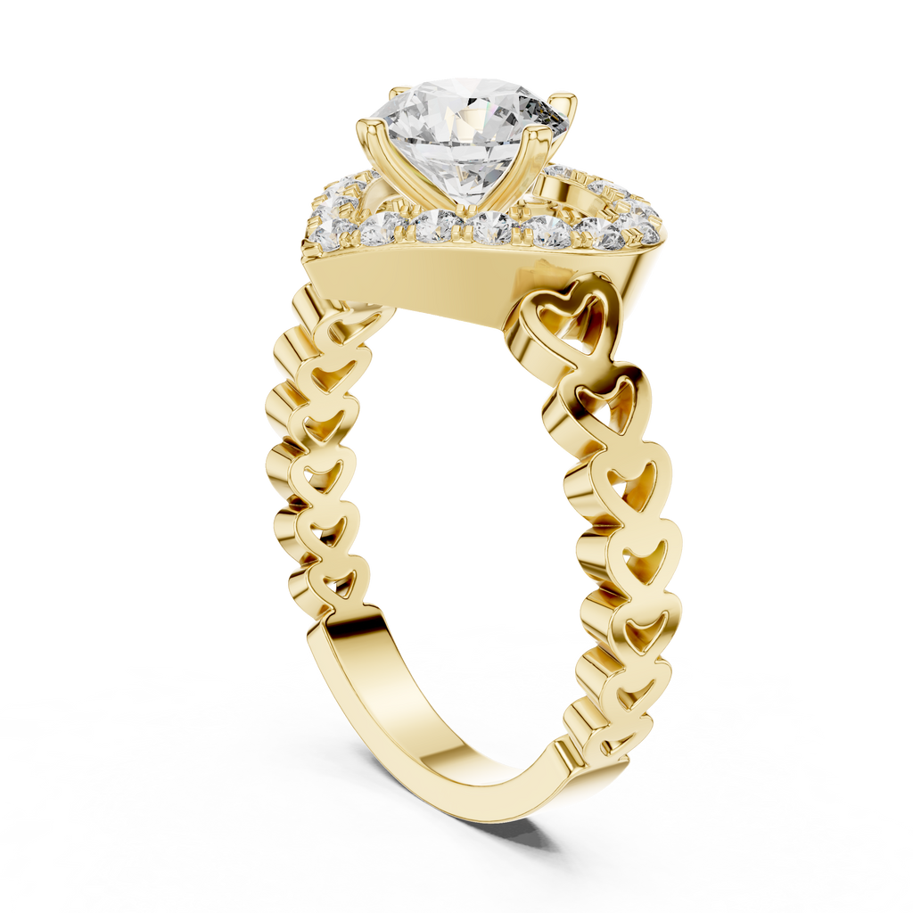 Coralisse Heart Halo Lab Grown Diamond Ring