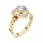 Coralisse Heart Halo Lab Grown Diamond Ring