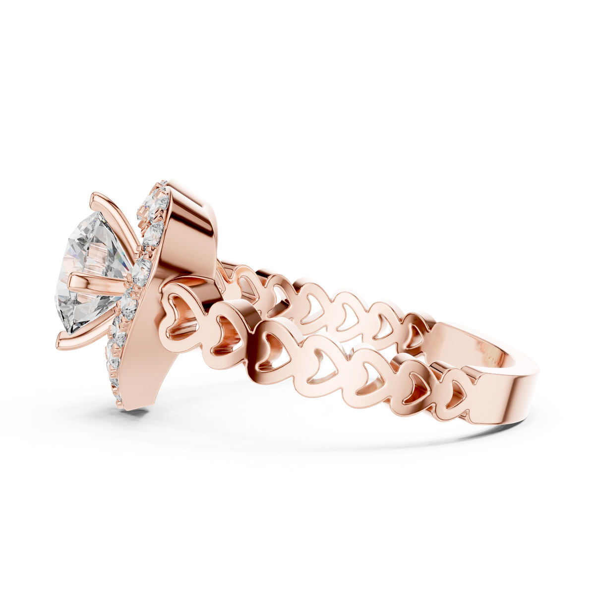 Coralisse Heart Halo Lab Grown Diamond Ring