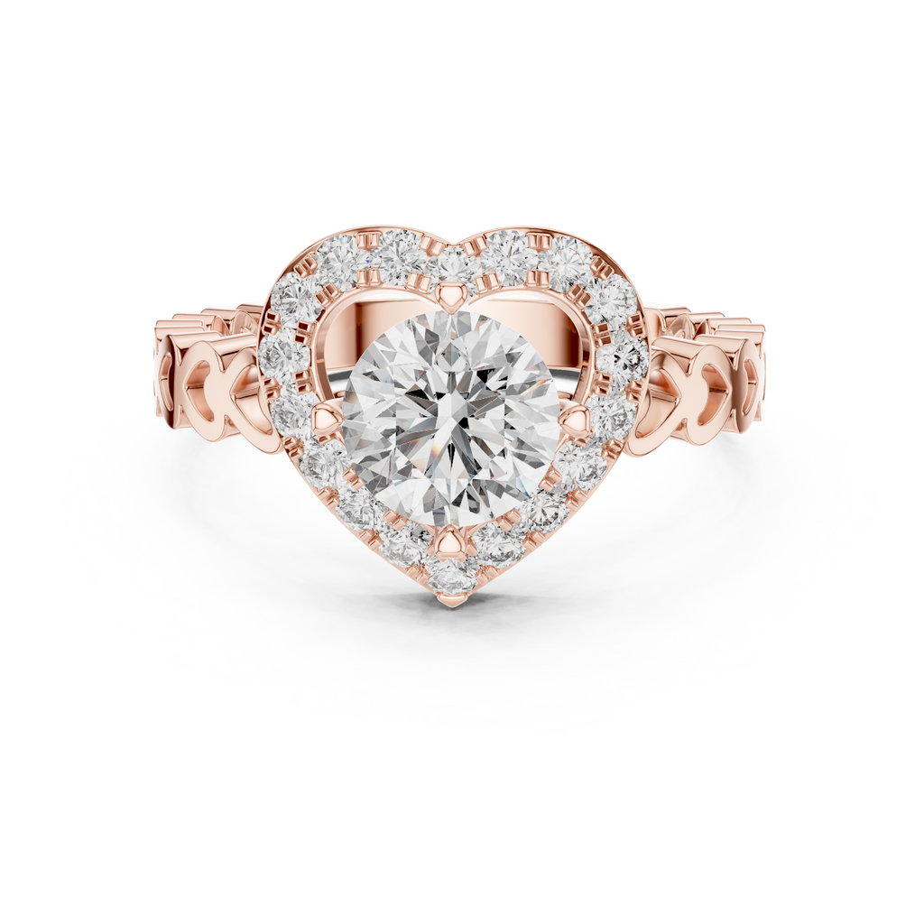 Coralisse Heart Halo Lab Grown Diamond Ring