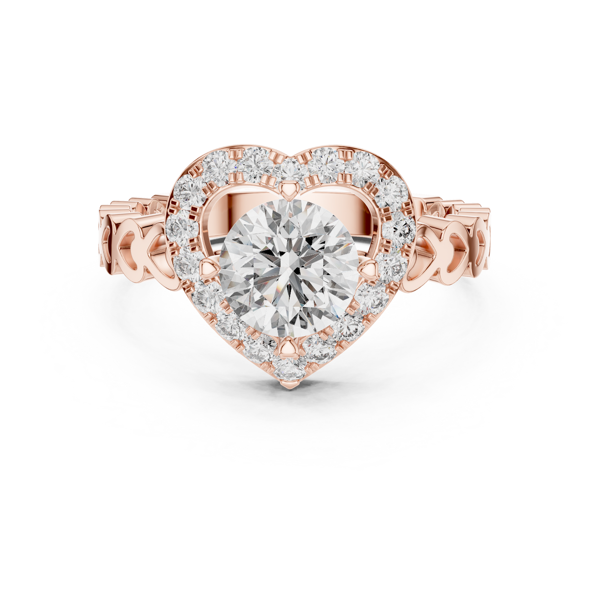 Coralisse Heart Halo Lab Grown Diamond Ring