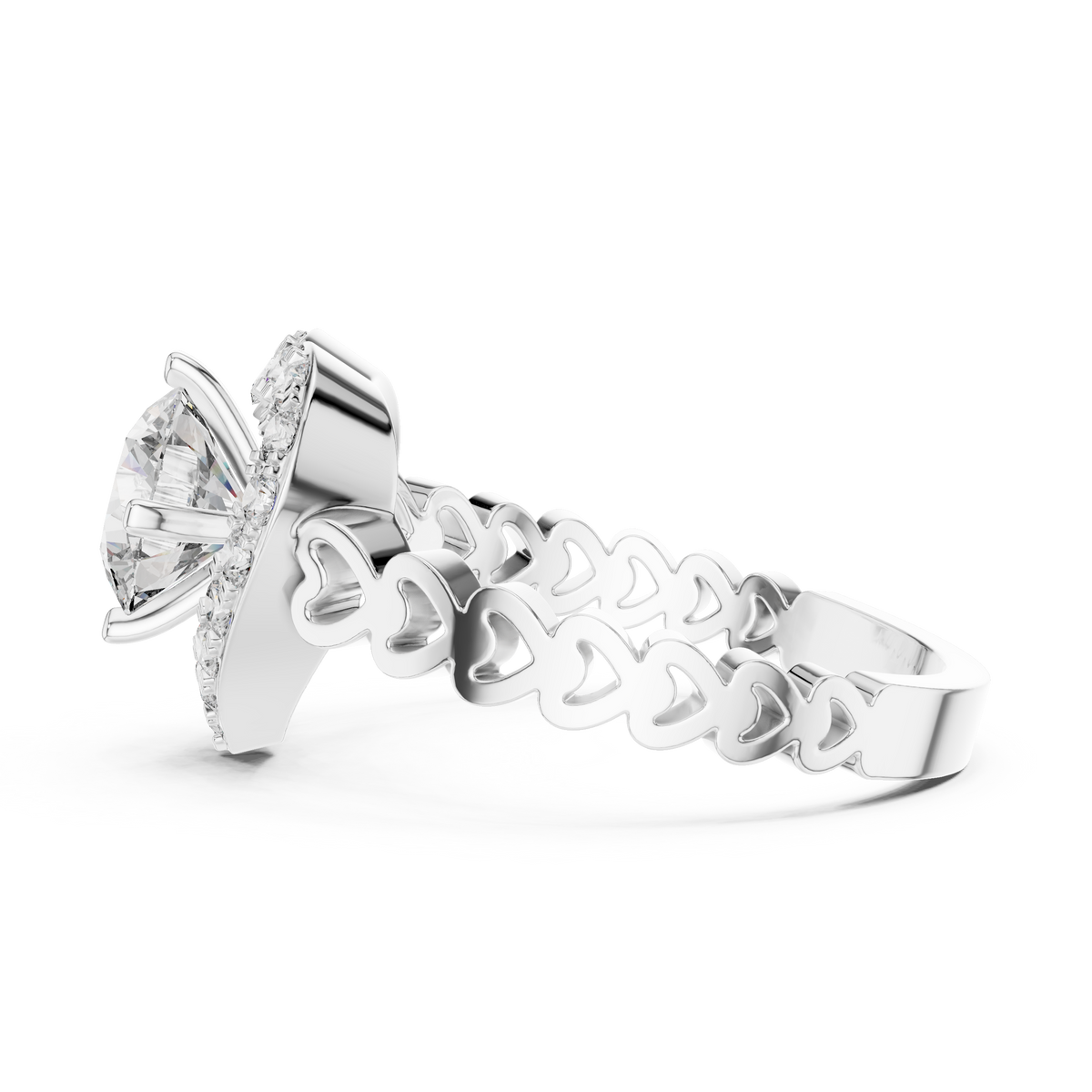 Coralisse Heart Halo Lab Grown Diamond Ring