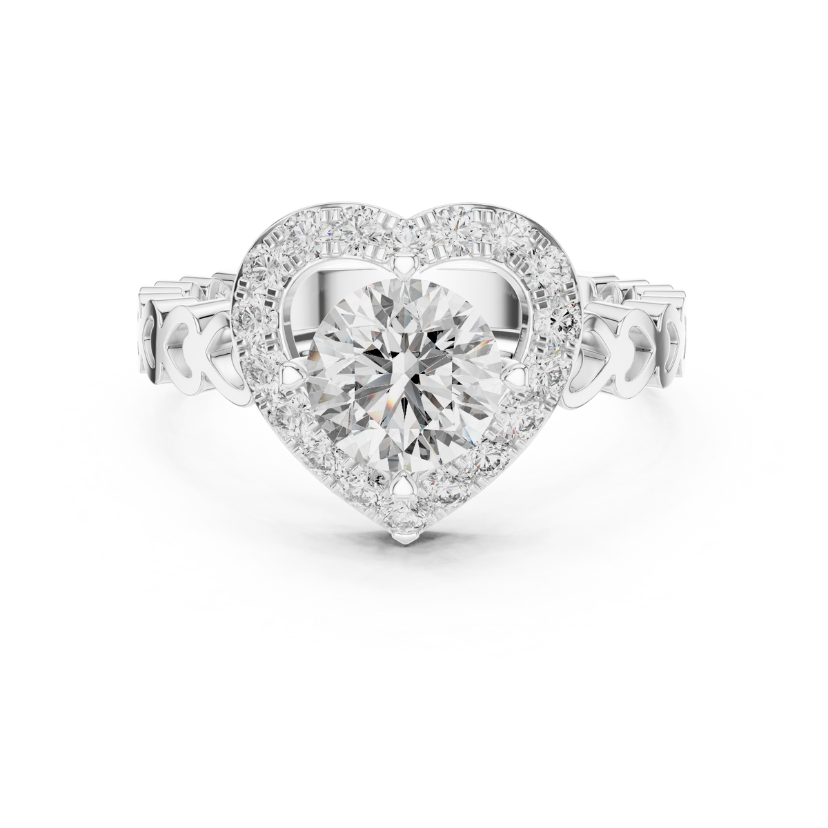 Coralisse Heart Halo Lab Grown Diamond Ring