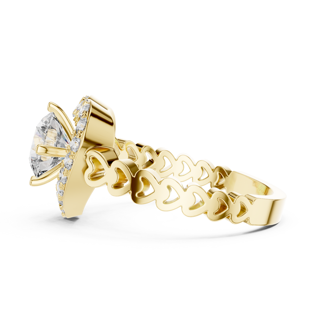 Coralisse Heart Halo Lab Grown Diamond Ring
