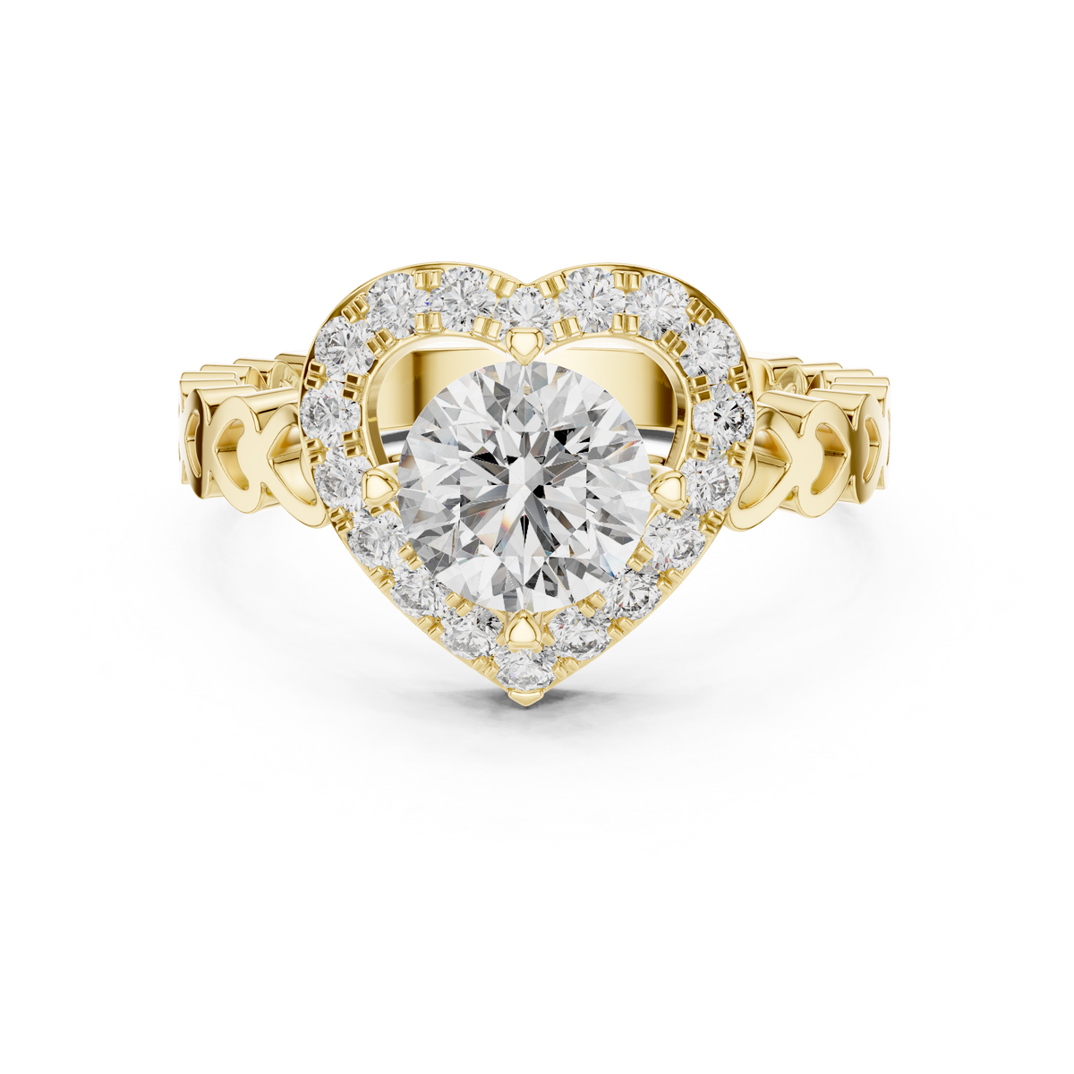Coralisse Heart Halo Lab Grown Diamond Ring