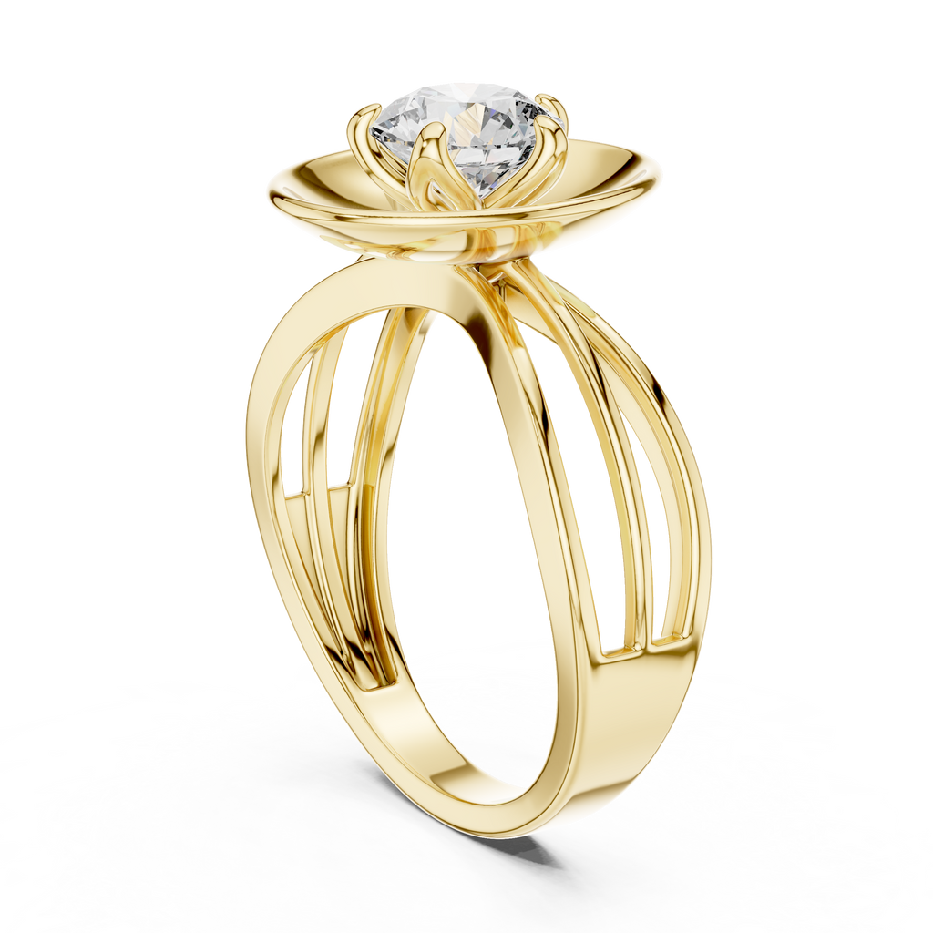 Moderner Diamantring im Rundschliff