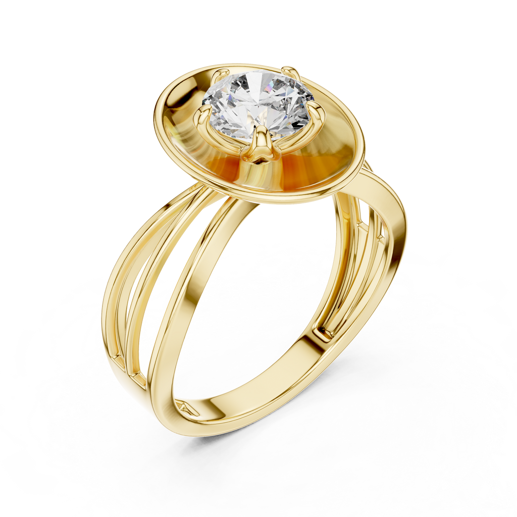 Moderner Diamantring im Rundschliff