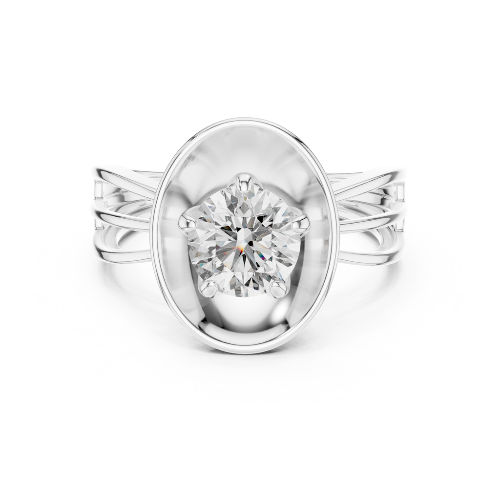 Moderner Diamantring im Rundschliff