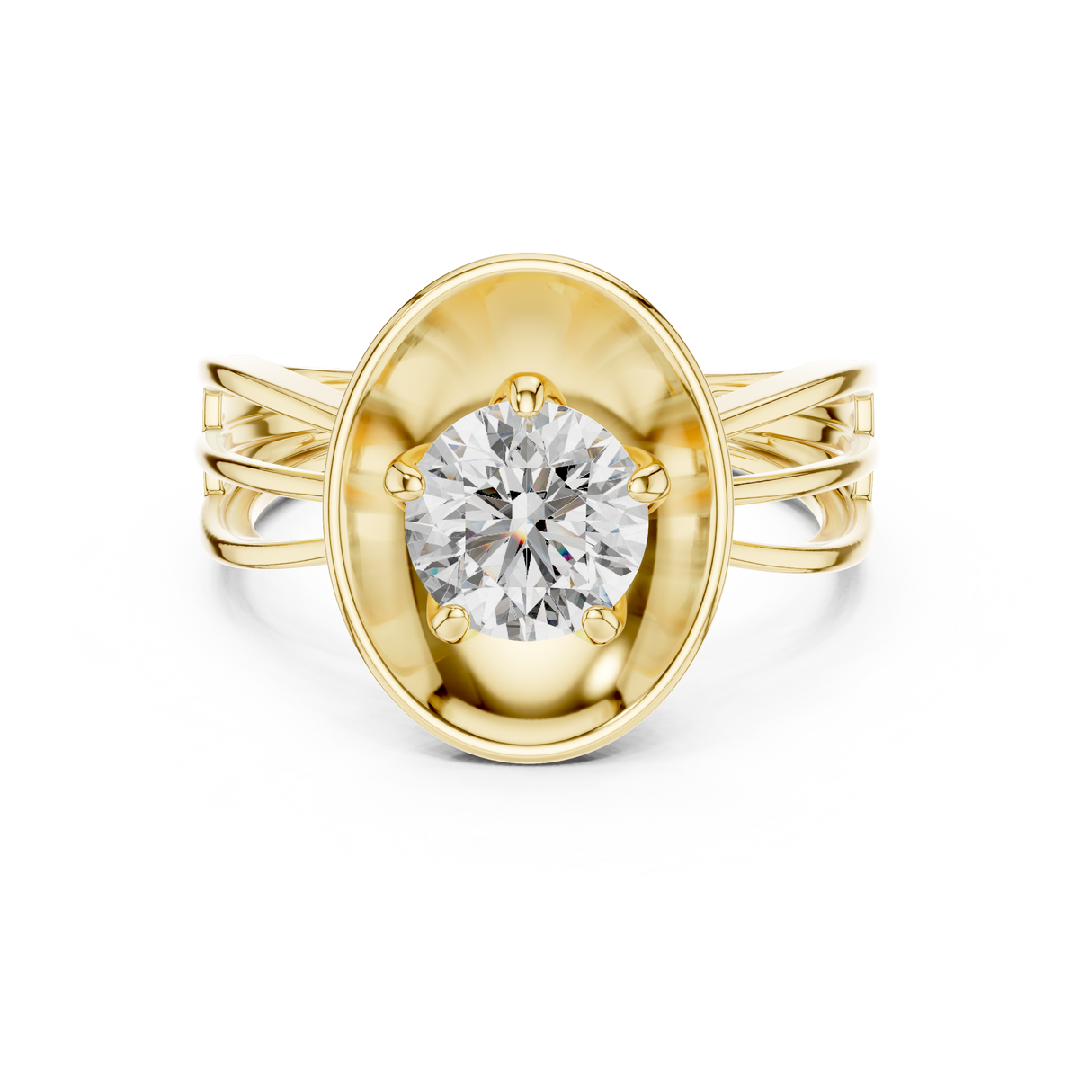 Moderner Diamantring im Rundschliff