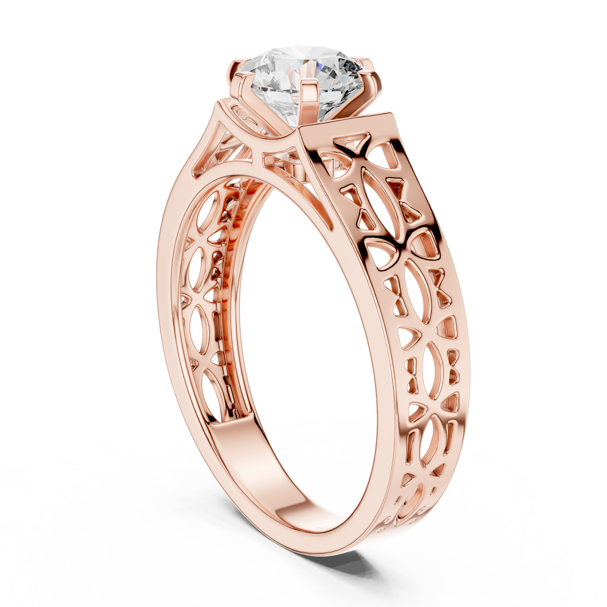 Liorenna Floral Filigree Lab Grown Diamond Ring
