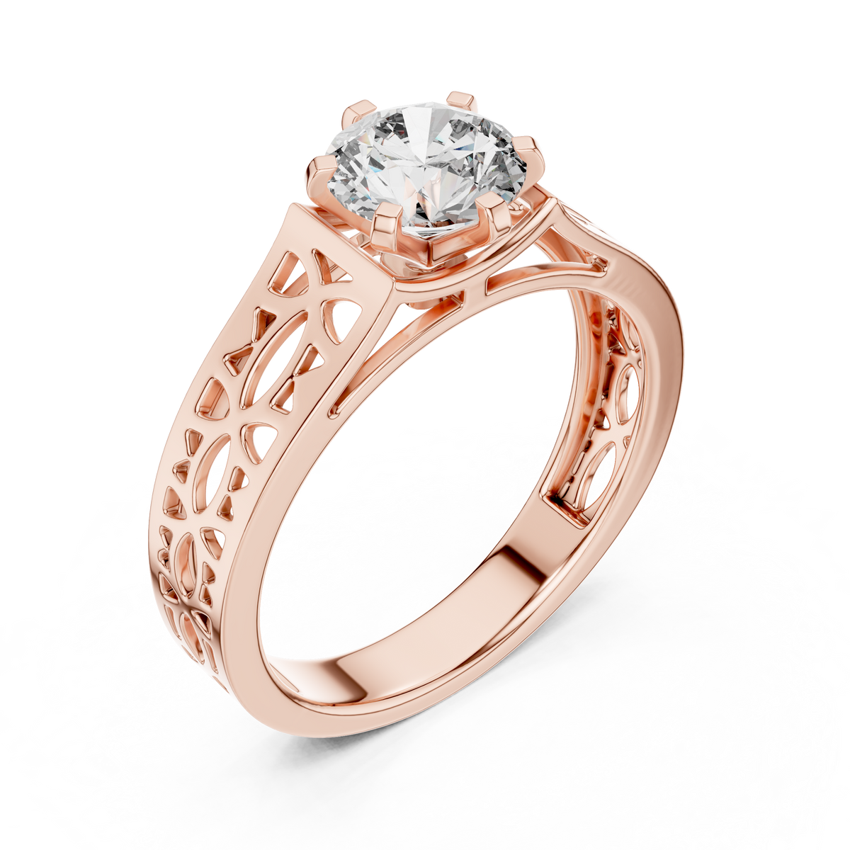 Liorenna Floral Filigree Lab Grown Diamond Ring