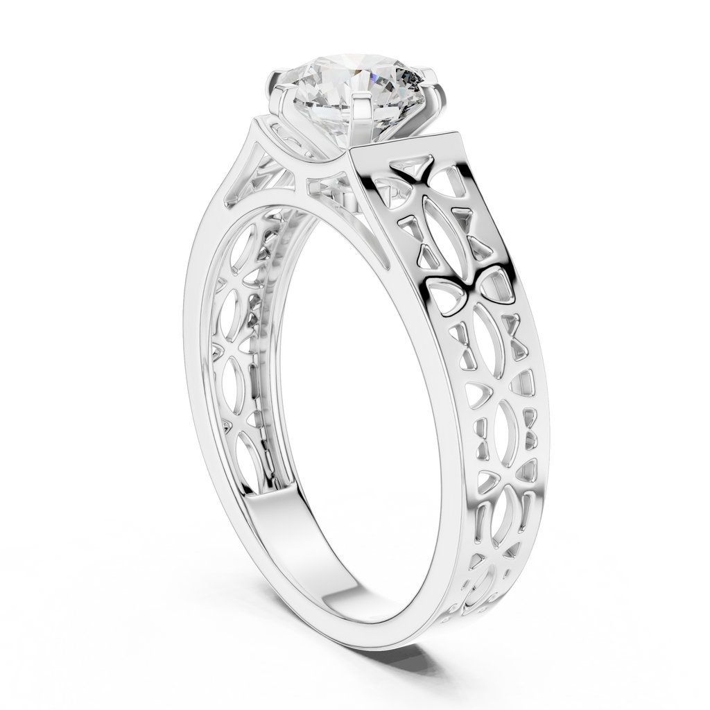 Liorenna Floral Filigree Lab Grown Diamond Ring