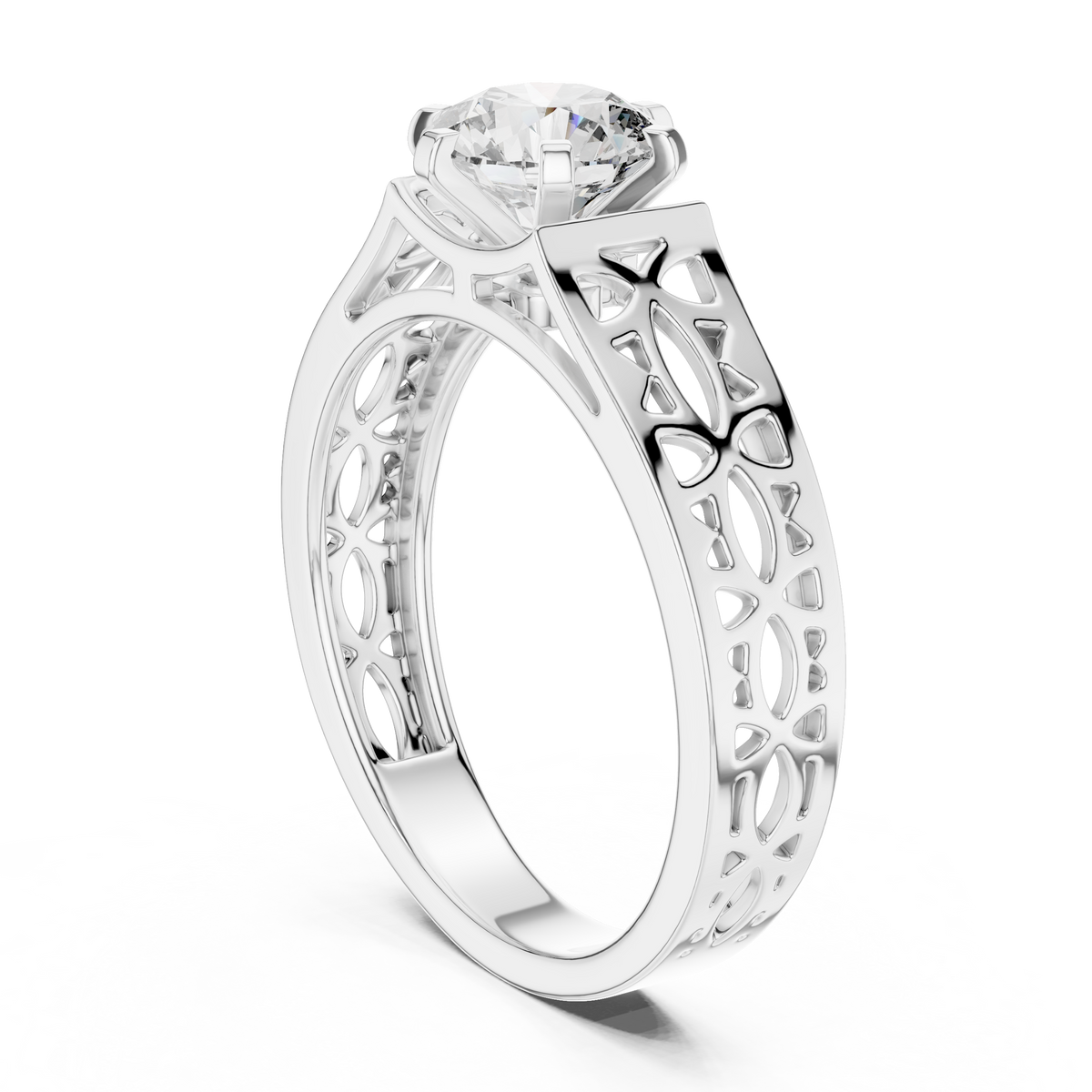 Liorenna Floral Filigree Lab Grown Diamond Ring