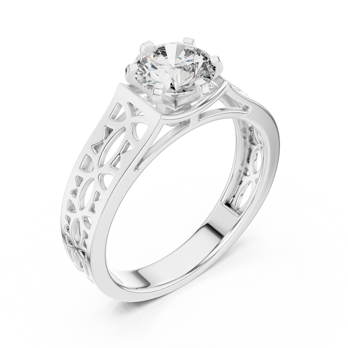 Liorenna Floral Filigree Lab Grown Diamond Ring