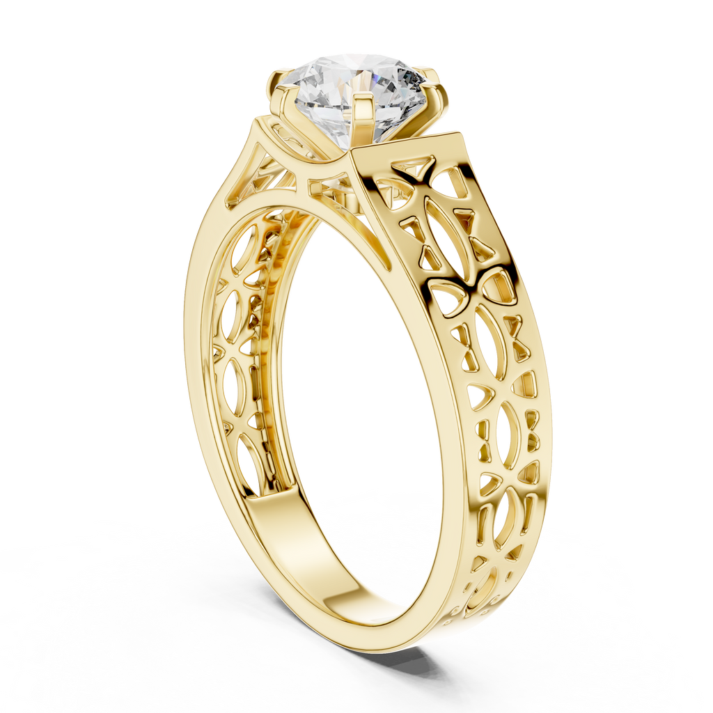 Liorenna Floral Filigree Lab Grown Diamond Ring