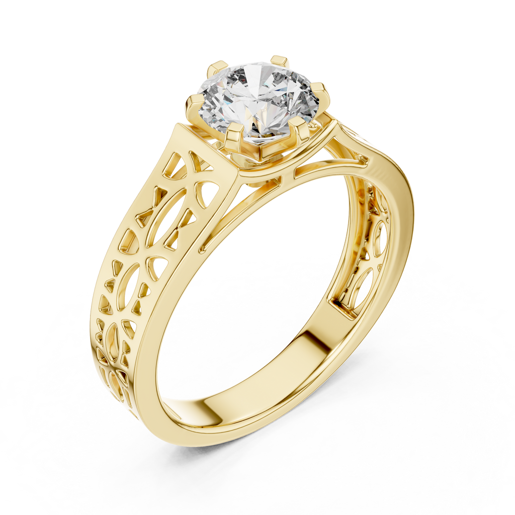 Liorenna Floral Filigree Lab Grown Diamond Ring