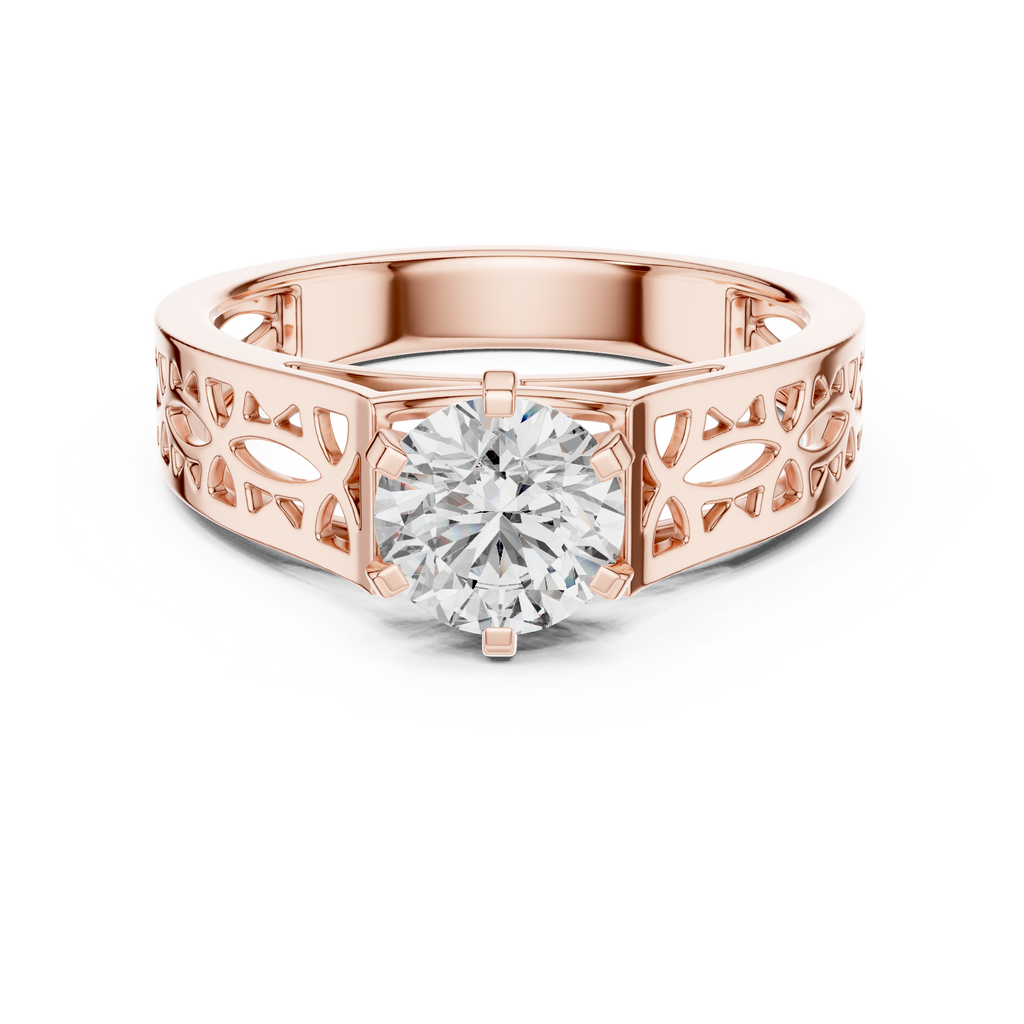 Liorenna Floral Filigree Lab Grown Diamond Ring