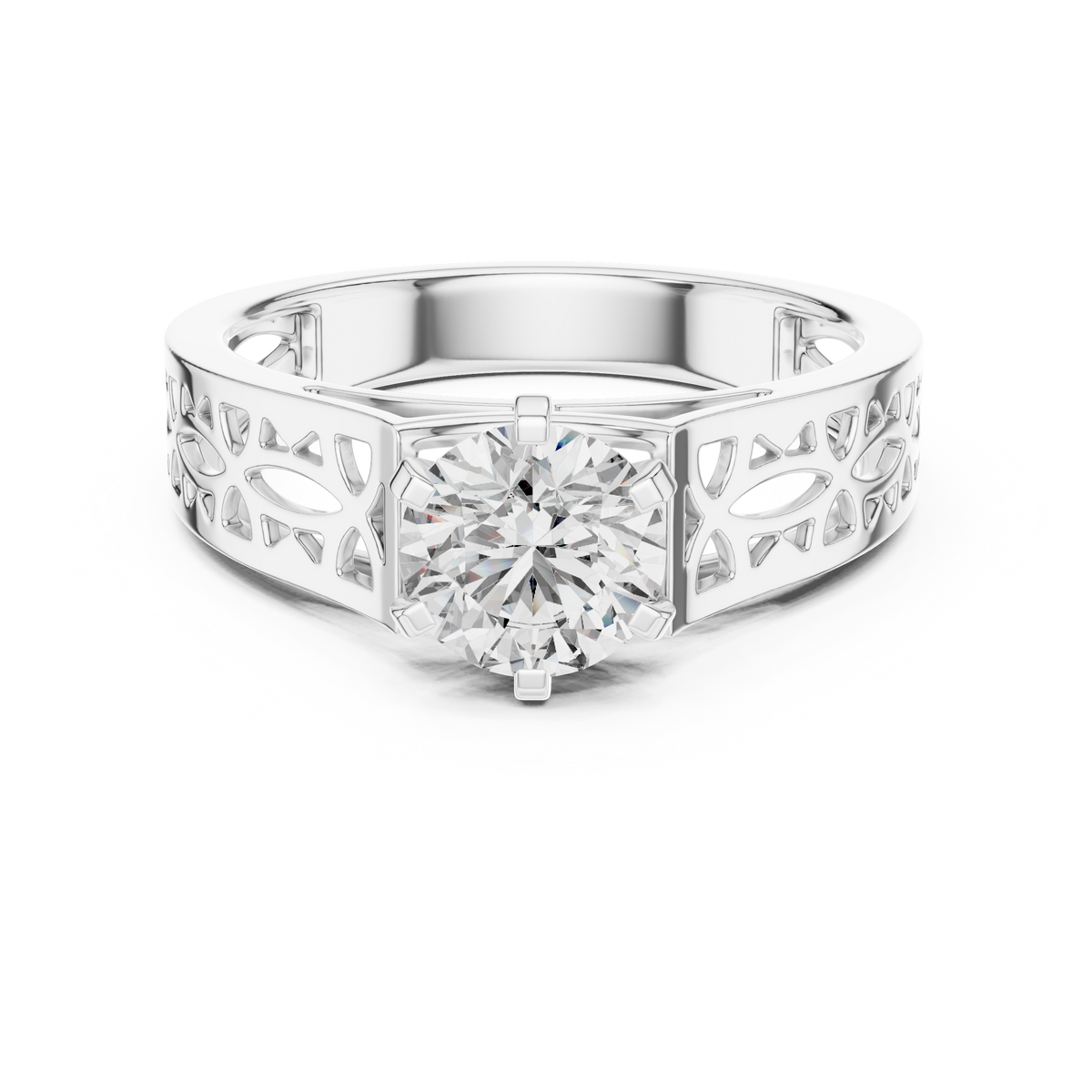 Liorenna Floral Filigree Lab Grown Diamond Ring