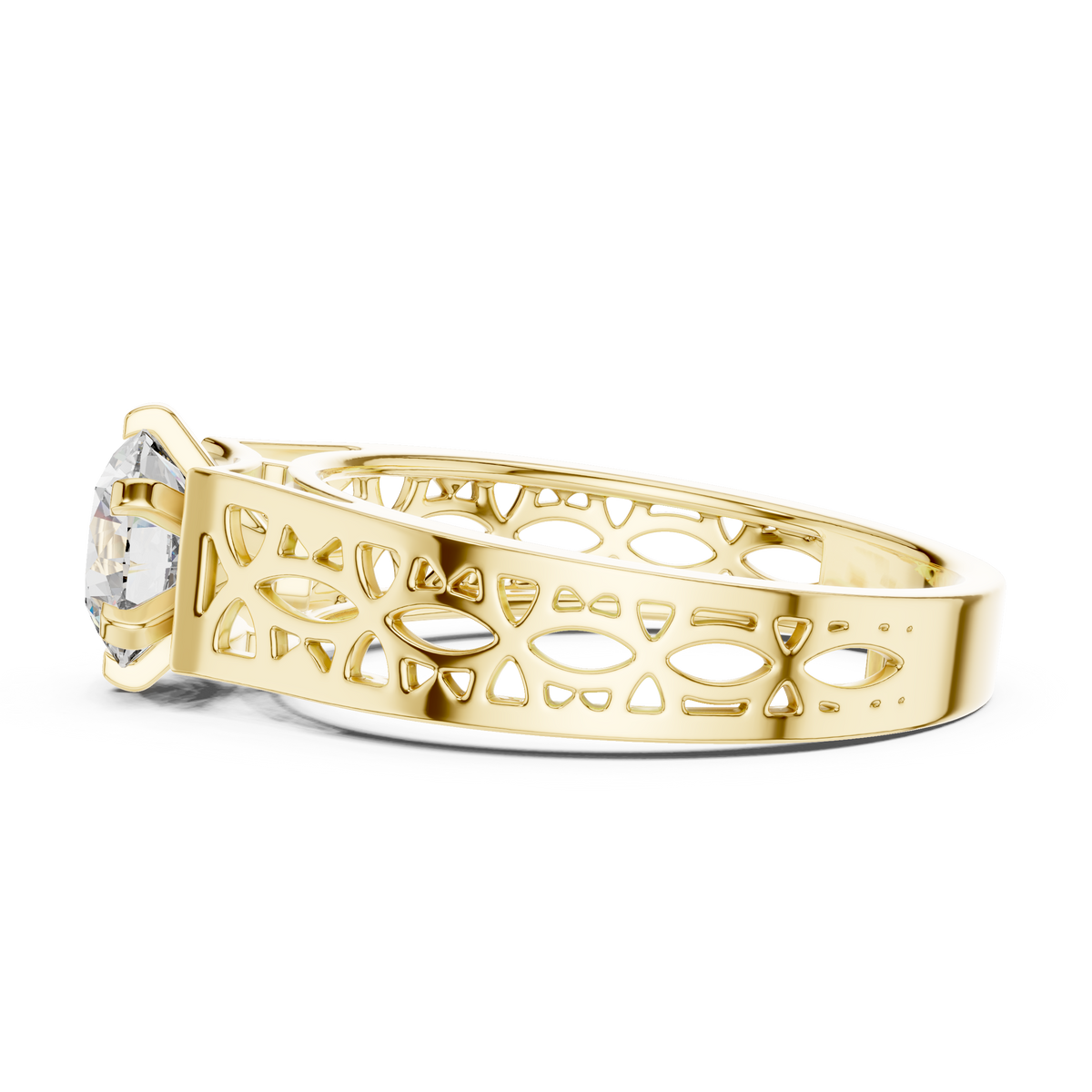 Liorenna Floral Filigree Lab Grown Diamond Ring