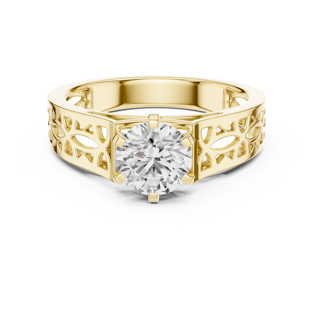 Liorenna Floral Filigree Lab Grown Diamond Ring