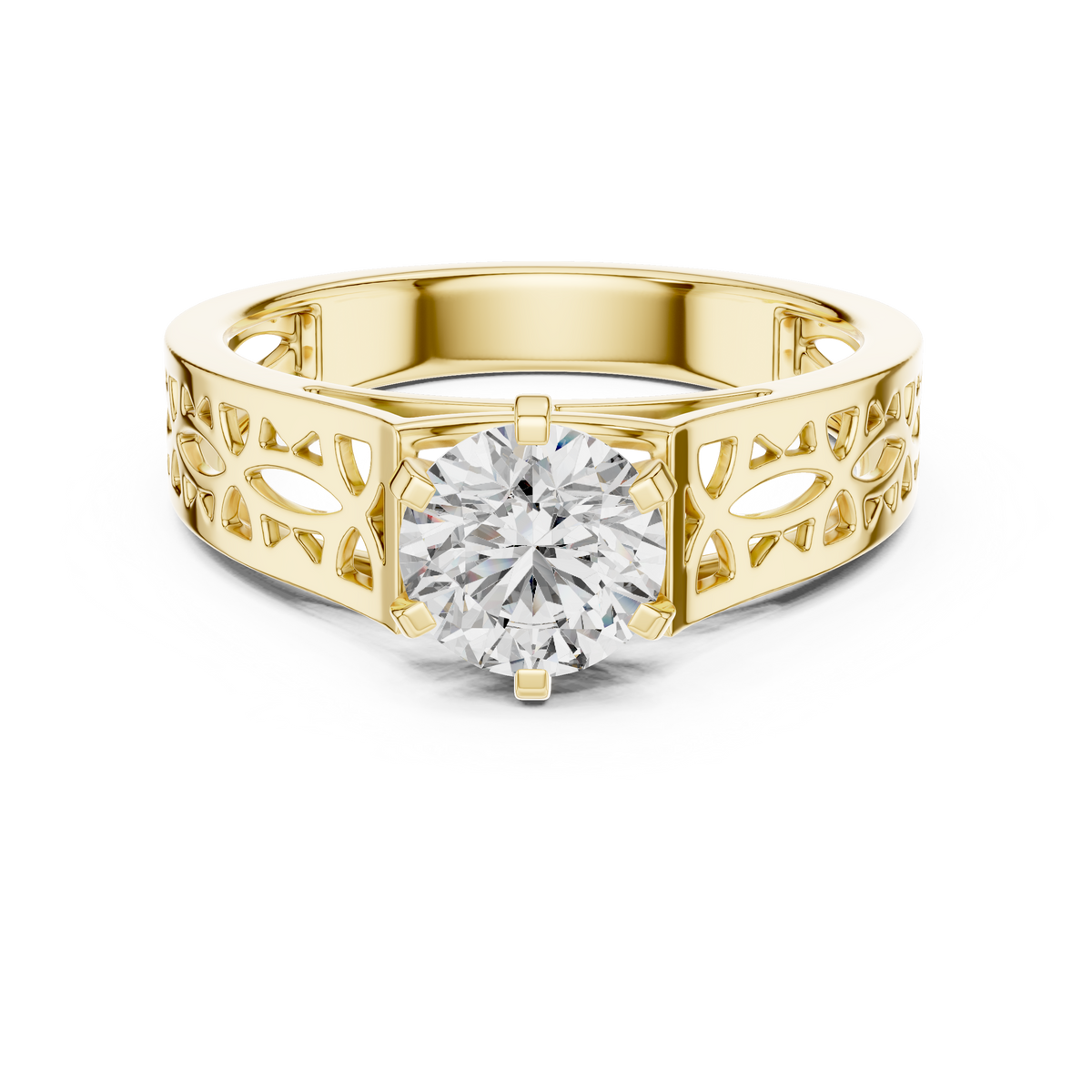 Liorenna Floral Filigree Lab Grown Diamond Ring
