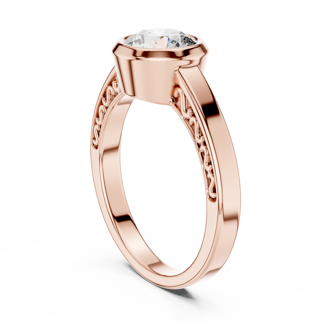 Solenne Bezel Set Lab Grown Diamond Solitaire Ring