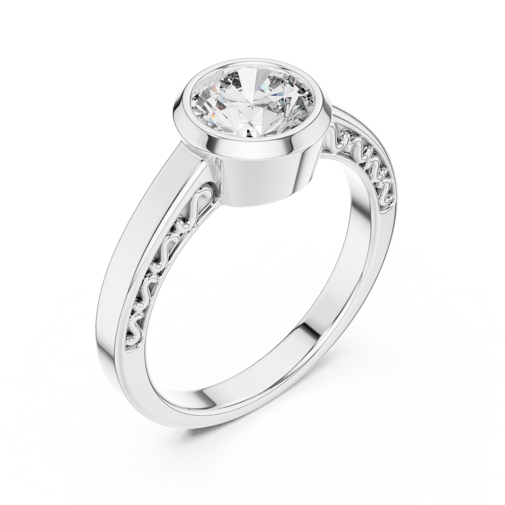 Solenne Bezel Set Lab Grown Diamond Solitaire Ring