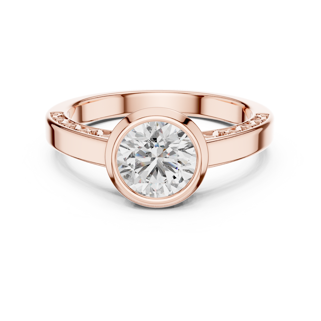 Solenne Bezel Set Lab Grown Diamond Solitaire Ring