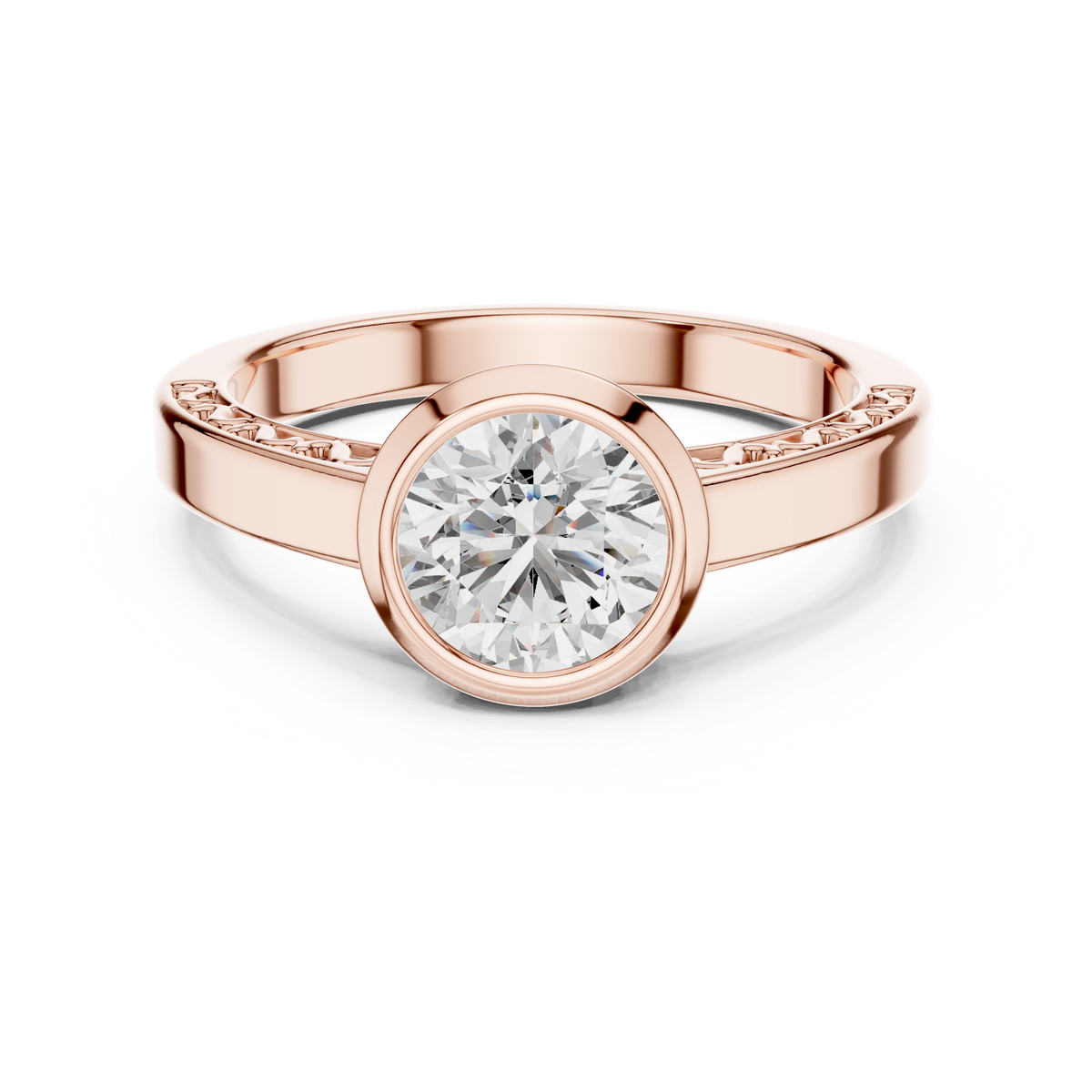 Solenne Bezel Set Lab Grown Diamond Solitaire Ring