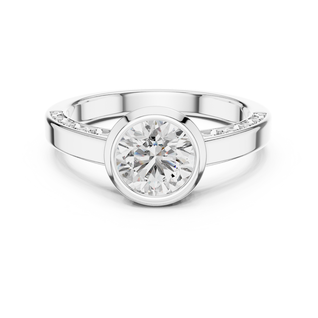 Solenne Bezel Set Lab Grown Diamond Solitaire Ring