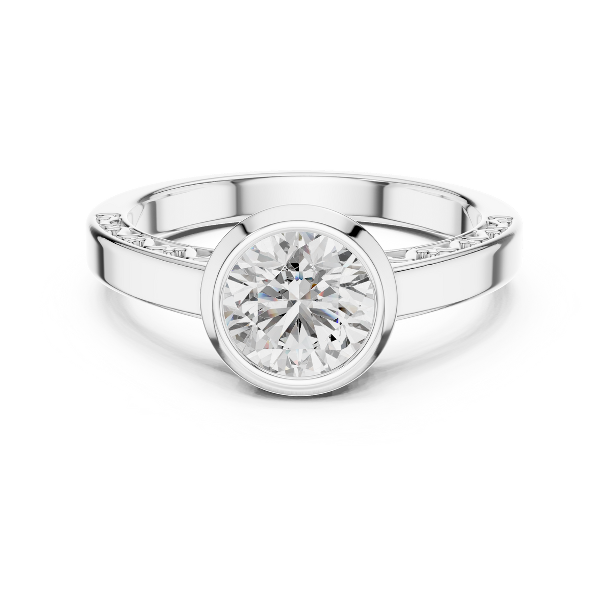 Solenne Bezel Set Lab Grown Diamond Solitaire Ring