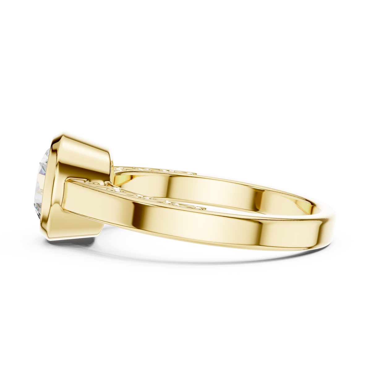 Solenne Bezel Set Lab Grown Diamond Solitaire Ring